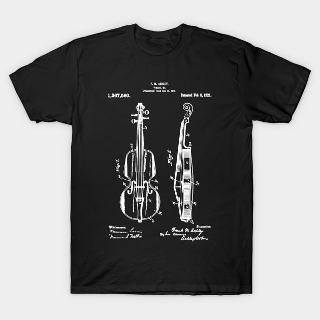 Violin 1921 Patent T-Shirt by valentinahramov
